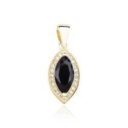 Pandantiv argint placat cu aur galben cu piatra neagra DiAmanti Z0711CG_B-DIA (Argint 925‰ 1,3 g.)